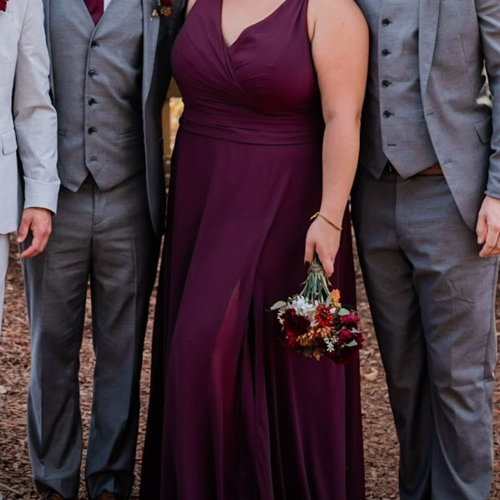 David’s Bridal Wine A-line Bridesmaids dress